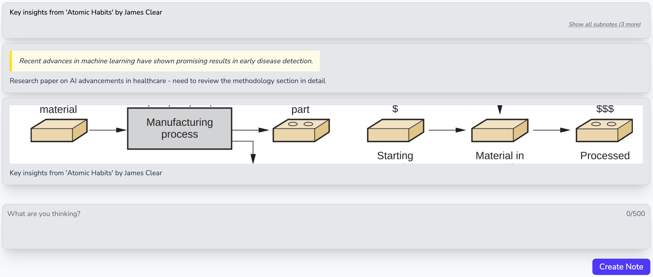 Capture Ideas Interface