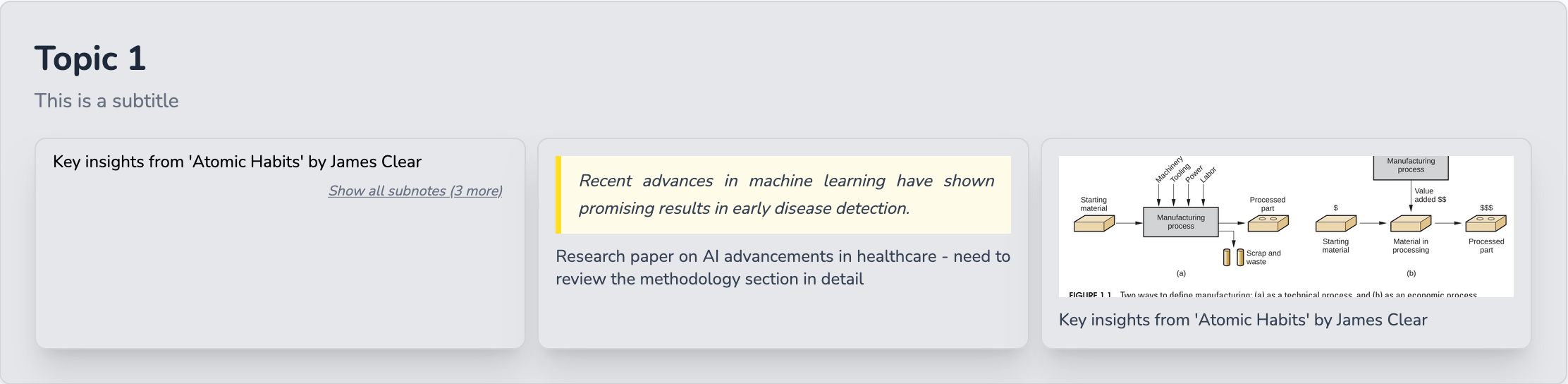 Capture Ideas Interface